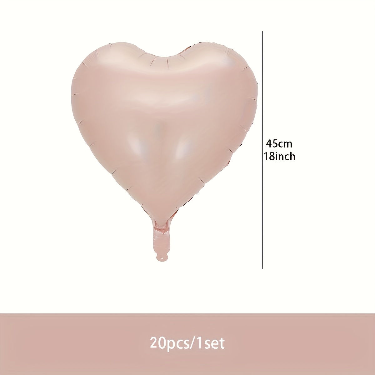 Image of 10, 20pcs 45.72 Cm Pink Heart Foil Balloons - Suitable For Weddings, Valentine's Day, Engagements, Anniversaries, Mother's Day, Father's Day, Graduation Season And Birthdays