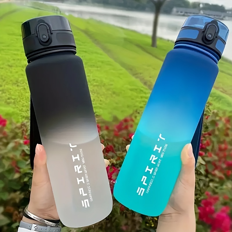 

1pc, Sports Water Bottle, 650ml/1000ml (22oz/33.8oz) Plastic Water Cups, Portable Travel Water Bottles, For Camping, Hiking, Fitness, Outdoor Drinkware, Birthday Gifts