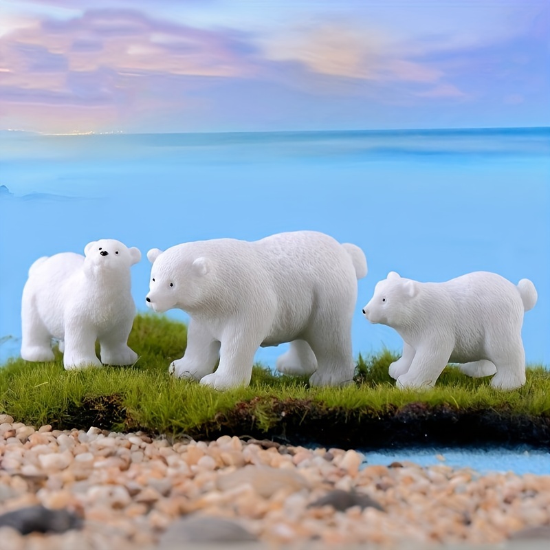 

Vintage Style Polar Bear Figurines - 10 Piece Resin Animal Statues Set For Outdoor, Tabletop Decor - Ideal For New Year's Day - Themed Miniature Bears For Garden, Desk, Creative Gift Display