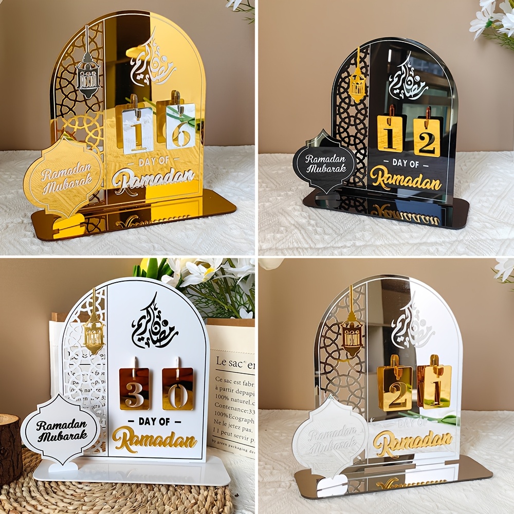 

2d Flat Ramadan Countdown Calendar Acrylic Ornament Ramadan Decoration 2025 For Home Party Decor Gifts