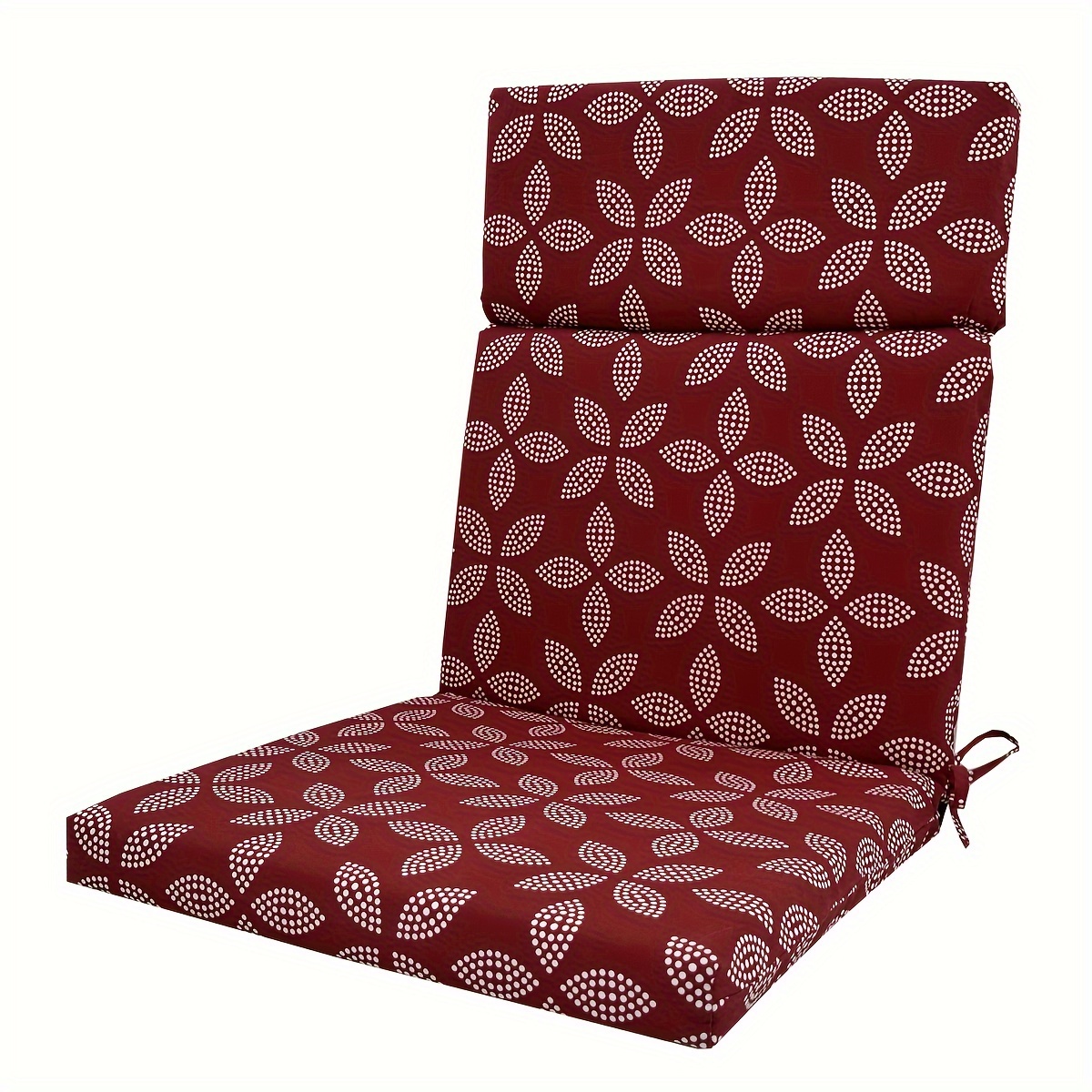TEMU 1pc Outdoor/indoor High Back Cushions Patio Seasonal Replacement Rocking Chair Cushion With Back Elastic, Random Geometry Patterns Flower Leaf