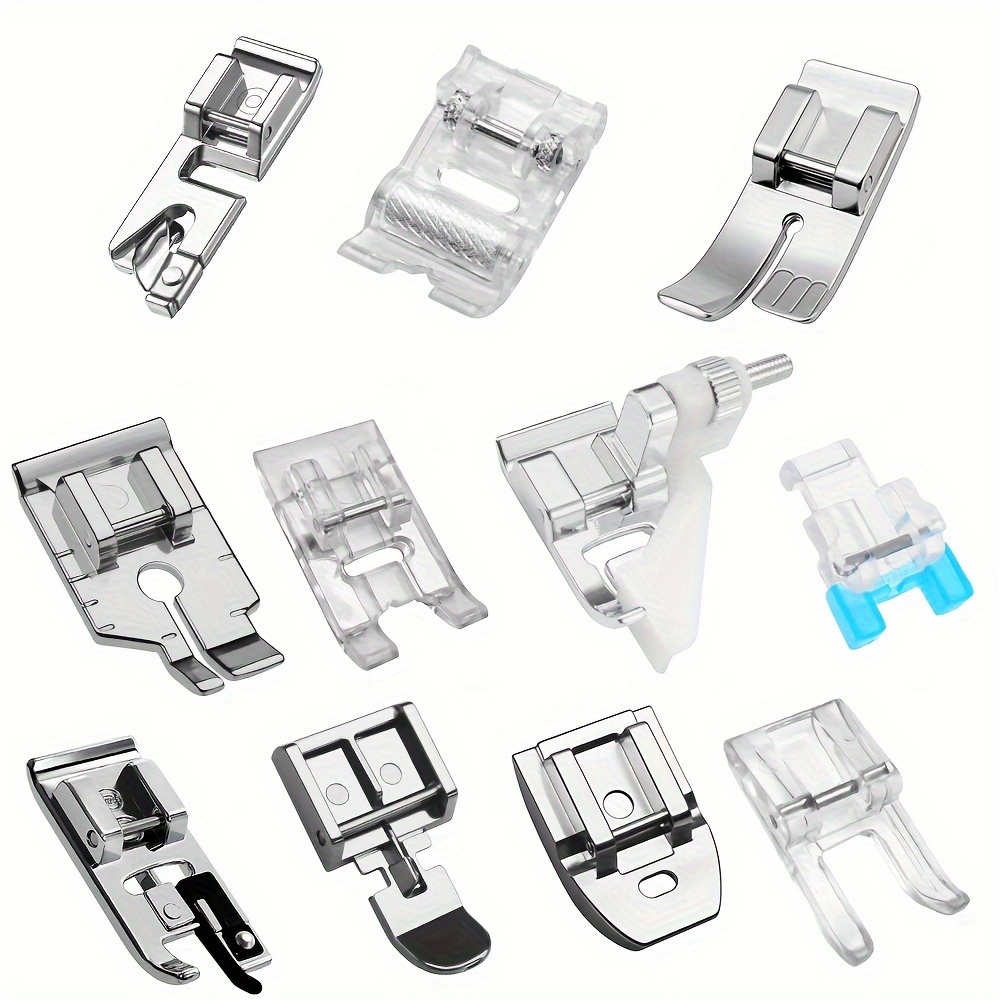 

11- Universal Presser Foot Set For Sewing Machines, Compatible , , , And Low- Models - Sewing Accessories Kit , Hemming, Quilting Feet