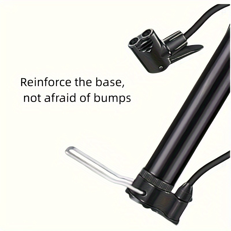 1pc portable bike pump with dual nozzle versatile manual air inflator for bicycles motorcycles sports balls and balloons schrader presta valve compatible lightweight durable details 2