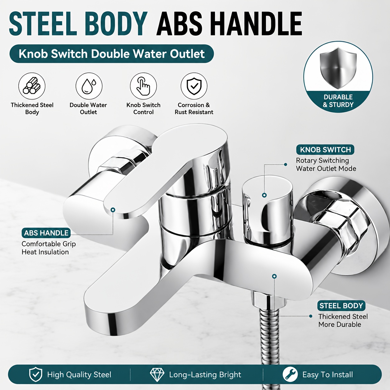 Thrifco 9400010 Tub/Shower 2-Handle Remodeling Trim Kit for Price Pfister Windsor, Acrylic Handles, Brass Stem, Chrome Plated Flanges with Nipples