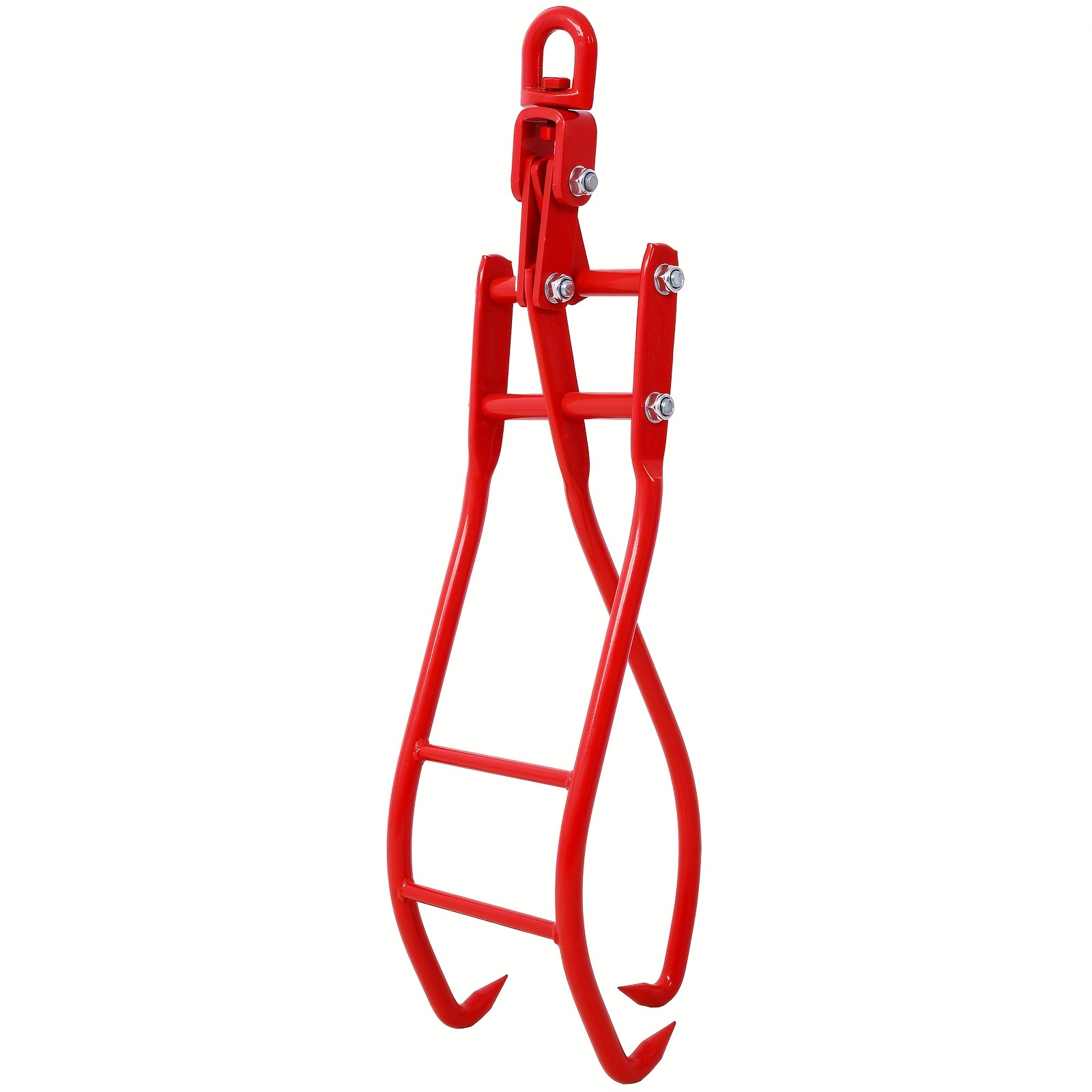 Felled Timber Claw Hook 32in Log Lifting Tongs Heavy Duty Grapple Timber Claw, Red