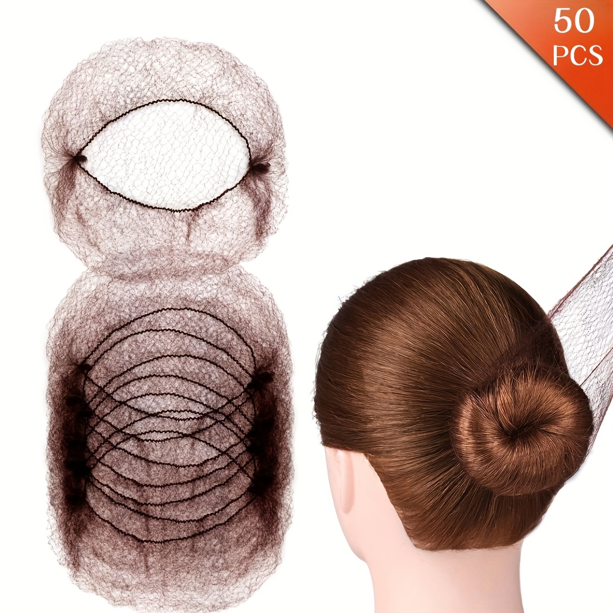 TEMU A Pack Of 50 High-elasticity Wig Caps Made Of Invisible Nylon Mesh, Suitable For Making Wigs For Men And Women. Ideal For Ballet, Dance