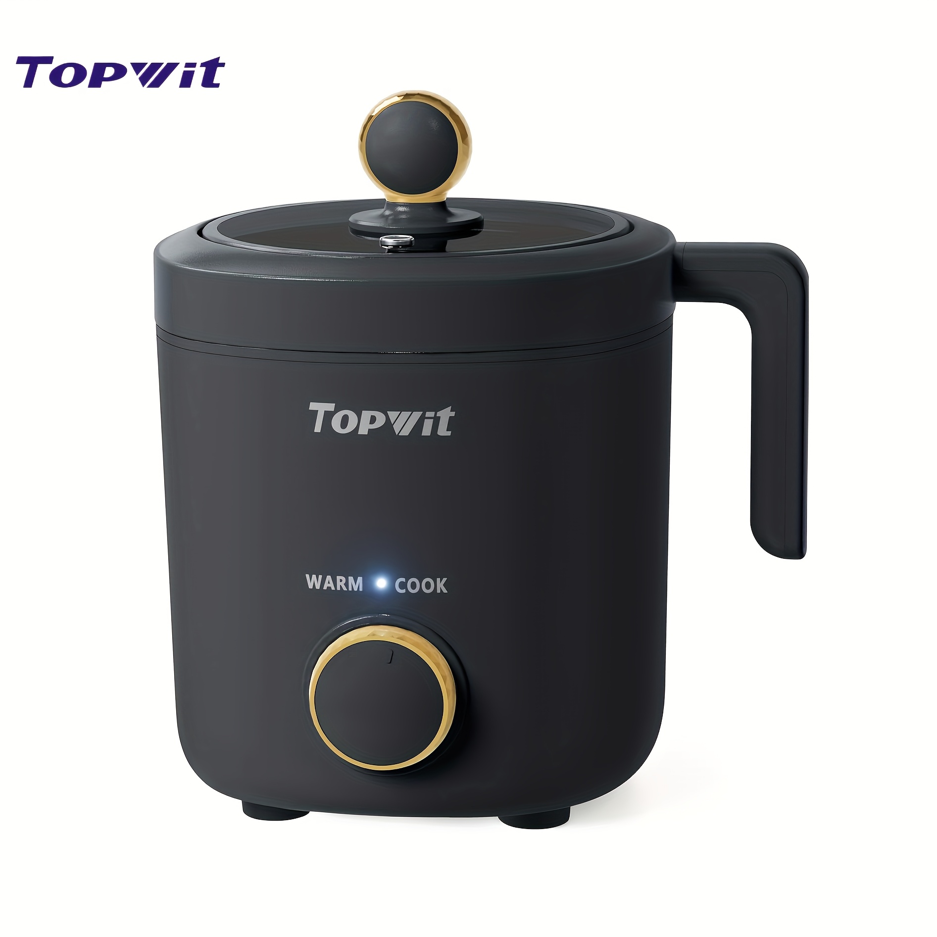 TEMU Topwit Rice Cooker Small, 2-cups , 1.2l Mini Rice Cooker With Coating, Bpa Free, Portable Rice Maker With & Function, Grey