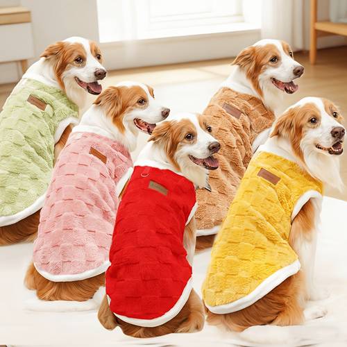 comfortable plush dog vest suitable for medium and large dogs windproof and warm pet vest suitable for golden retrievers and labradors very suitable for spring autumn and winter for comfortable plush vests for dogs