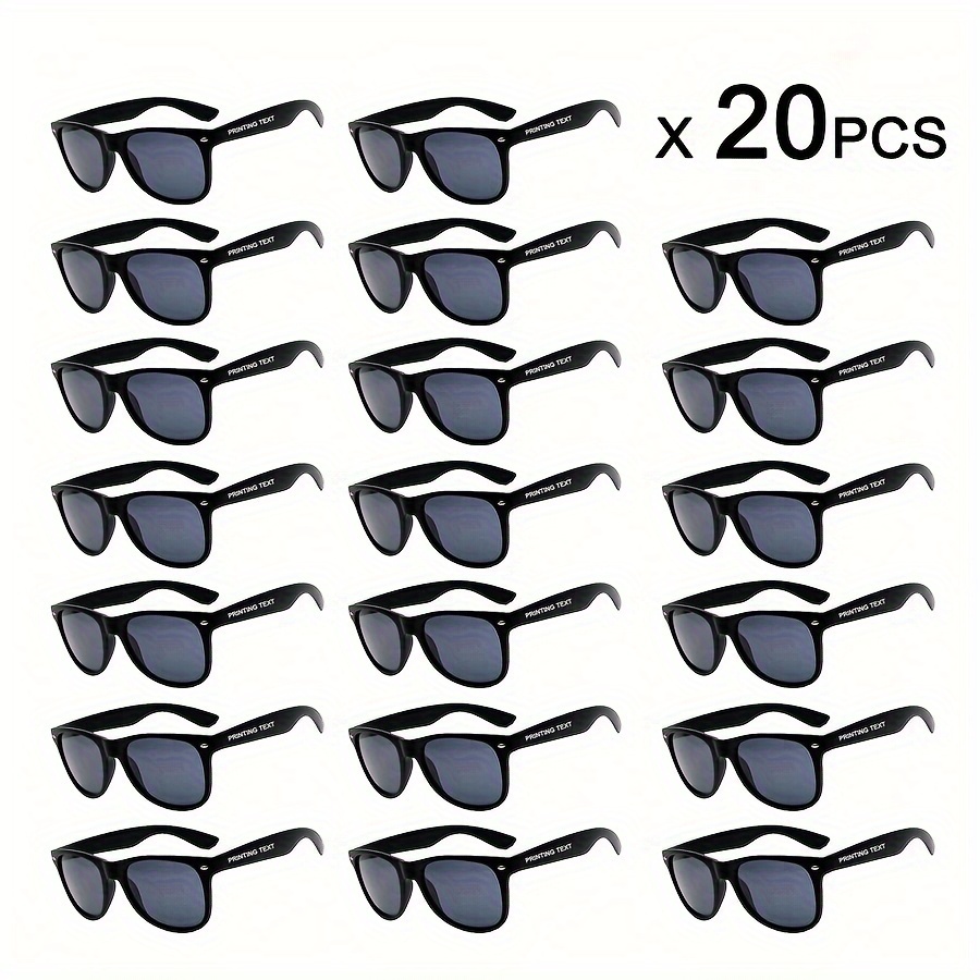 

20 Pairs Of Text Logo, Text Identification Printing Names, Wedding, Adult , Promotion And Other Activities Gift Fashion Glasses