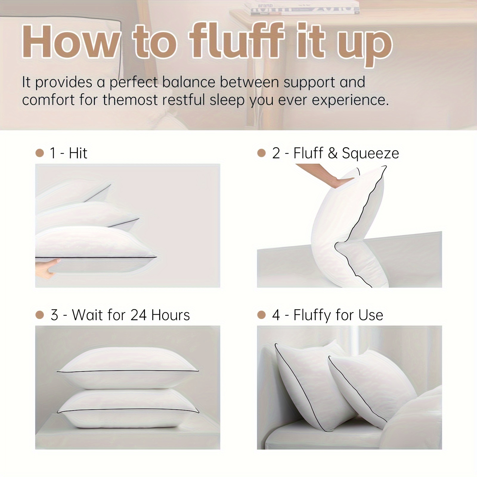 Bed Pillows Sleeping Soft Supportive Bed Pillow Side Back Temu