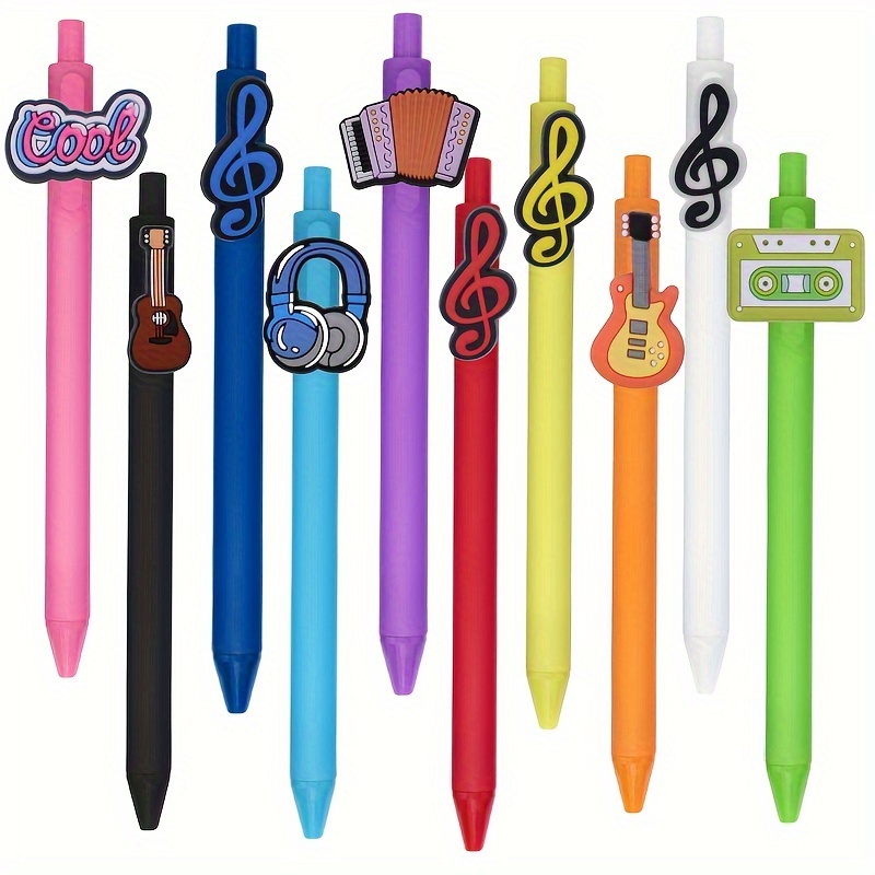 

10pcs, Music Pens Musical Note Gel Pens Decorative Favors Teacher Gift For Artists Office Supplies