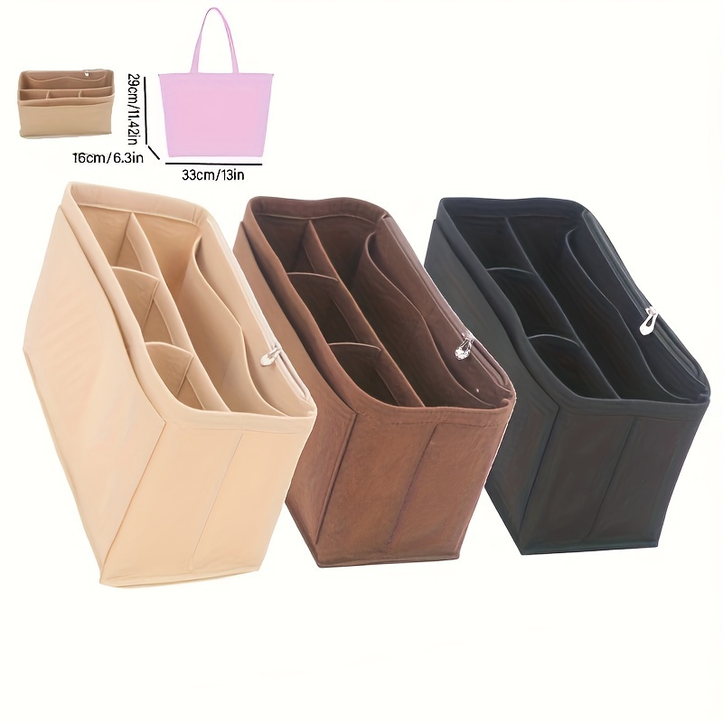 

Handbag Organizer - Divider For Bag Accessories, Spacious Cosmetic Storage, - Padded Multifunctional Compartments