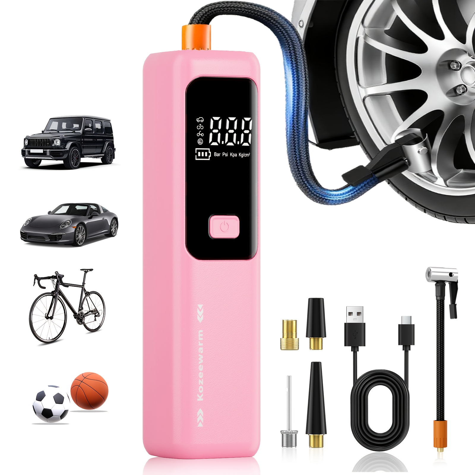 Air Pump For Car Tires, Tire Inflator Portable Air Compressor, Tire Air Pump For Car, Suitable For Bicycle Tires, Motorcycle Tires, And Various Types Of Balls, Portable Air Compressor For Tire Inflator, Tire Pressure Gauge, Car Accessories 6 Air Pump For Car Tires, Tire Inflator Portable Air Compressor, Tire Air Pump For Car, Suitable For Bicycle Tires, Motorcycle Tires, And Various Types Of Balls, Portable Air Compressor For Tire Inflator, Tire Pressure Gauge, Car Accessories - Image 6