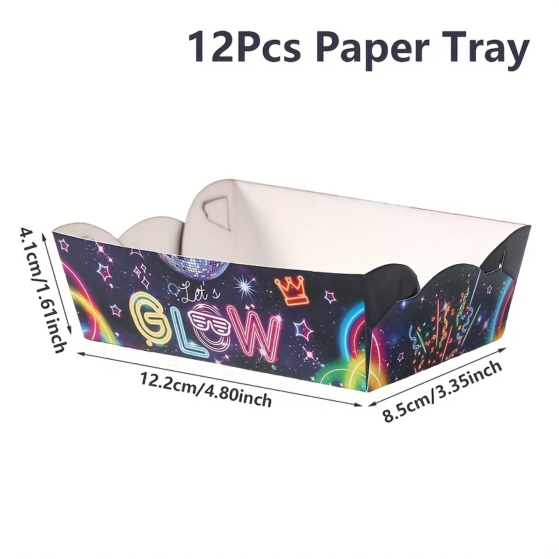 Image of Set Of 12, -themed Paper Trays, Popcorn Containers For Tableware, Decorations For Birthday Celebrations, Supplies For Baby Showers, Wedding Shower Decor, And Event Table Decorations