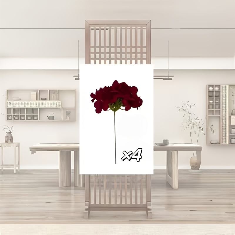 TEMU High-end Artificial Hydrangea Flowers - 4pcs - Suitable For Weddings, Homes, Courtyards, Gardens, , Parties, Offices, Dining Tables, Birthdays,