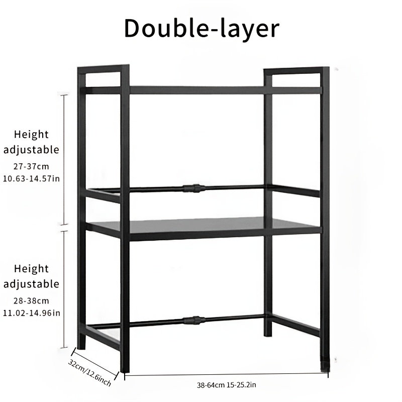 Multi-functional Adjustable Carbon Steel Kitchen Organizer - Perfectly Suitable for Microwaves, Spices, More - Ideal for Countertops and Cabinets - An Gift for Christmas/Halloween