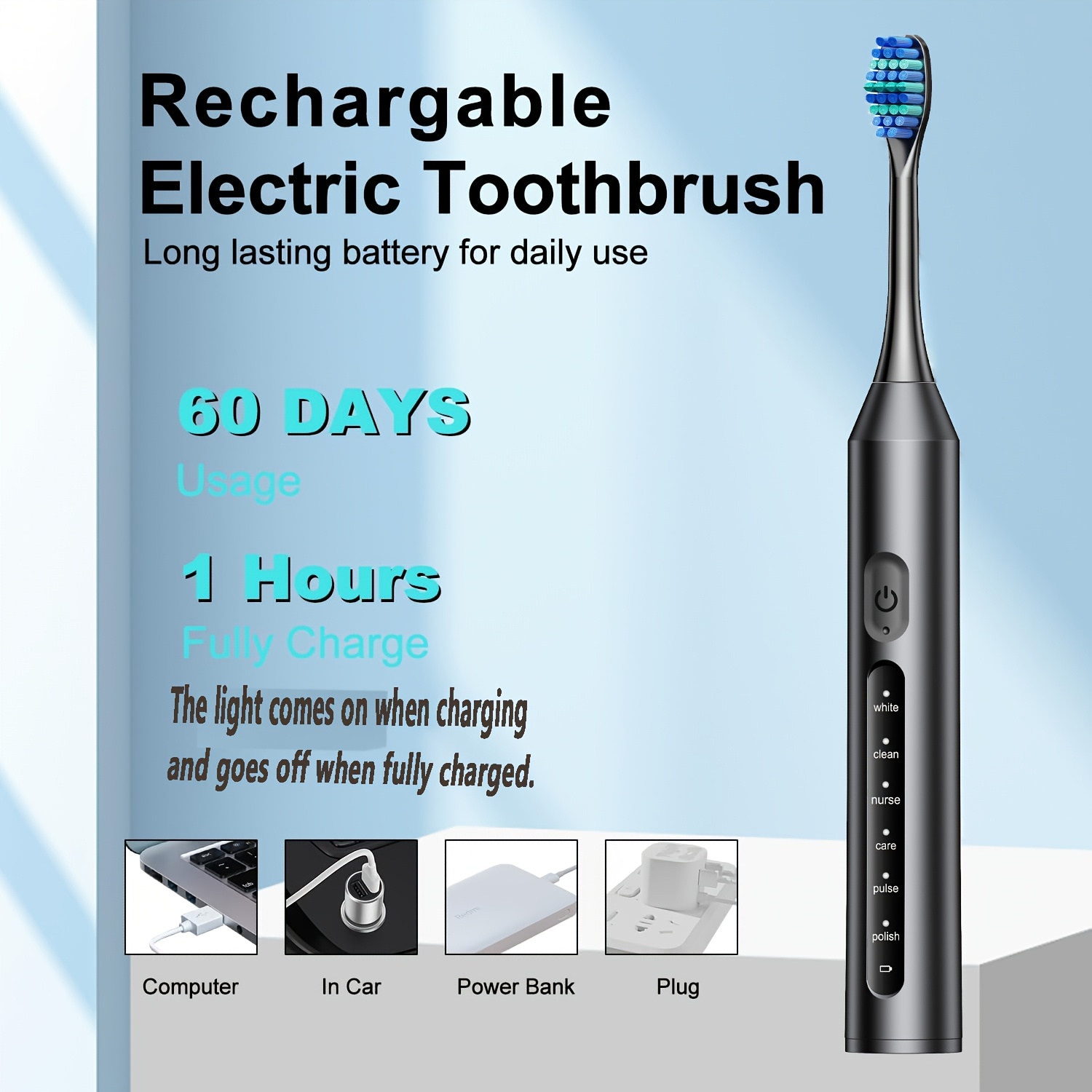 Fully Automatic Intelligent Electric Toothbrush with 6 Modes
