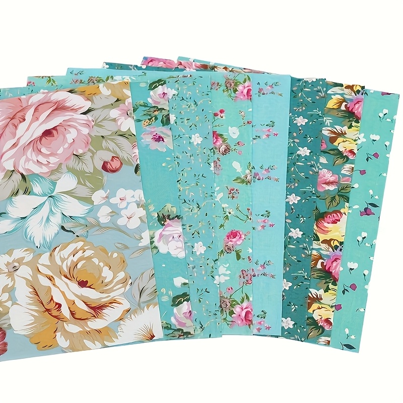 TEMU 8pcs Pre-cut Floral Fabric Squares Suitable For Quilting, Diy Crafts & Home Decor - Patch, Delicate Hand Washable Cloth For Sewing, Ideal Gift