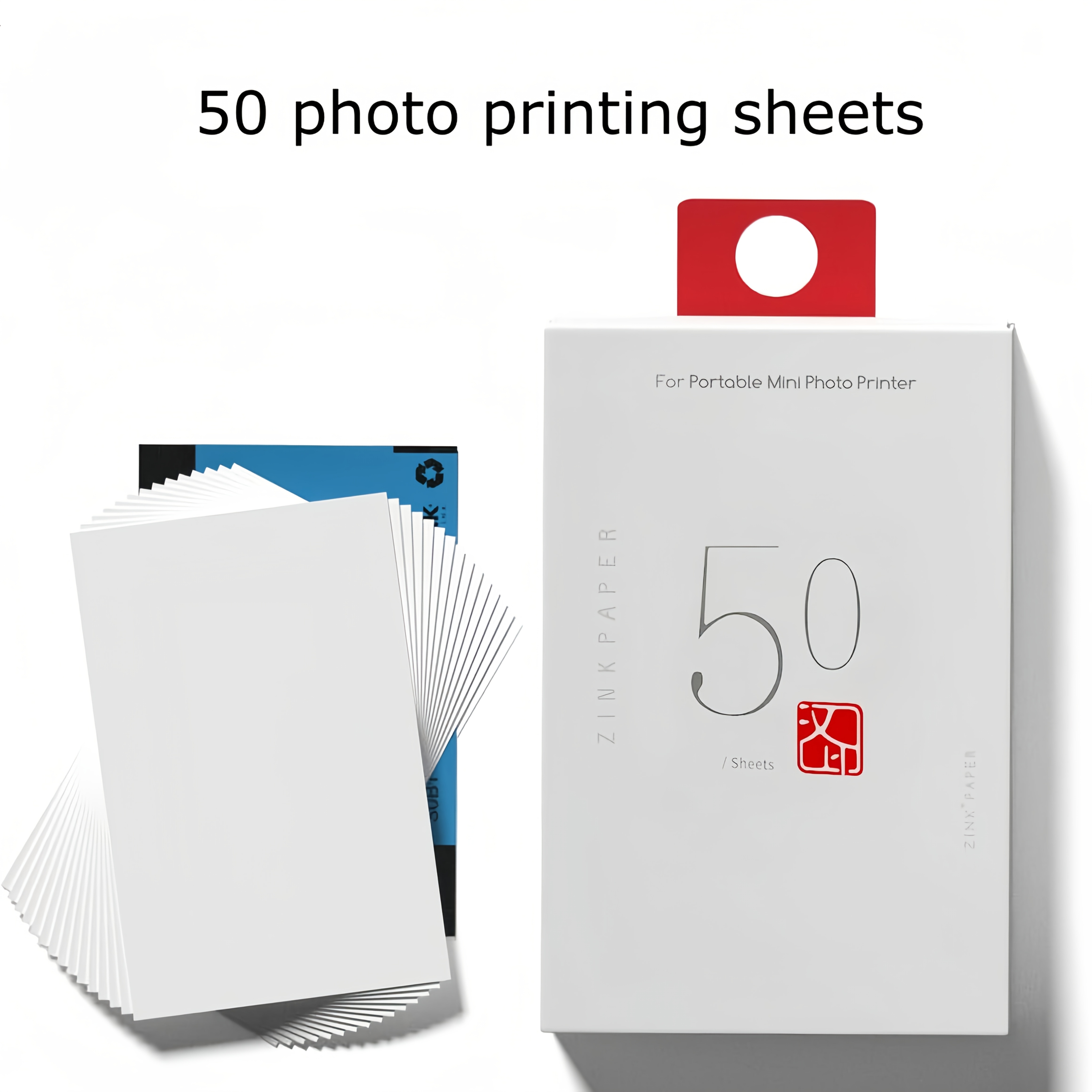 Hprt Mt53 Mini Printer Photo Paper, 2x3 Inches With Adhesive Backing, Alloy Photo Paper, Pack Of 50 Sheets