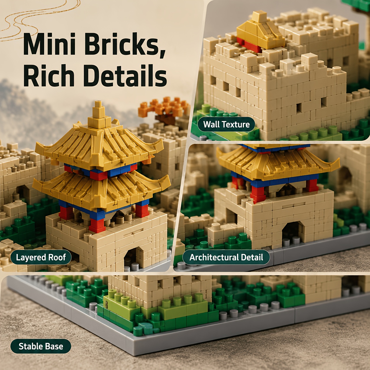 Great Wall of China Architecture Micro Building Blocks Set