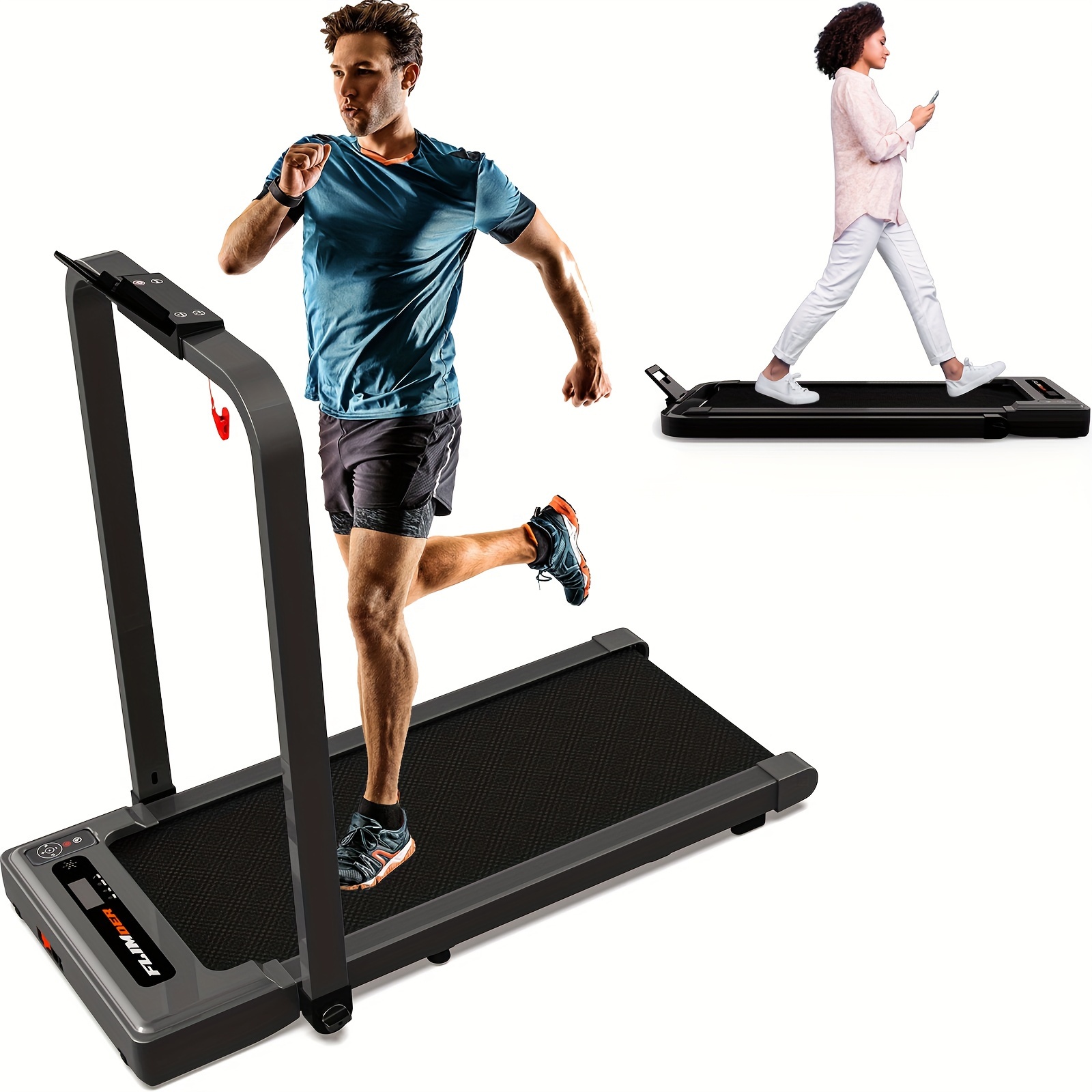

1pc Foldable Fitness Treadmill, Under Desk Running Machine For Home Office, Suitable For Running, Fitness, Body Shaping