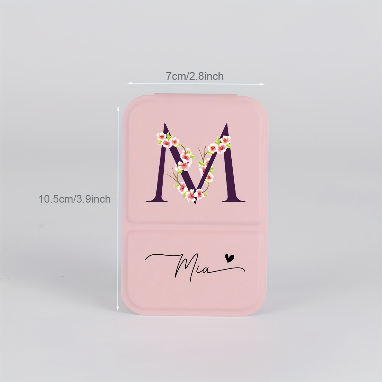 TEMU 1pc Custom Cherry Mirror With Name/initials/text - Synthetic Leather Portable Makeup Mirror Suitable For Travel, Weddings, Bridesmaids Gifts,