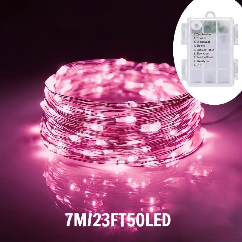 TEMU Guirlande Lumineuse LED avec Boîtier à Piles, Lot de 1 - 50/300 LED, Convient pour la Décoration Intérieure et Extérieure, un Choix Idéal pour ,