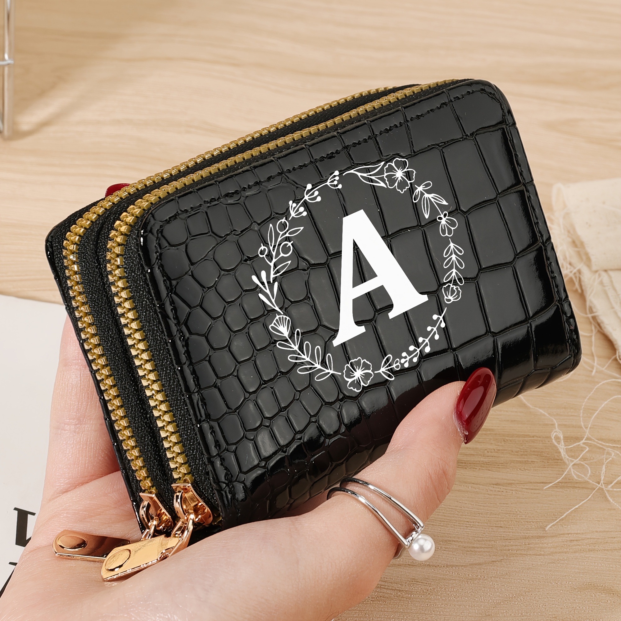 Image of Women's Slim Wallet With Zipper Closure - Compact Short Coin Purse & Card Holder, Cash & Key Storage, Nylon, Solid Color Minimalist For Everyday Use, Travel, Gym, Shopping - Multi-functional