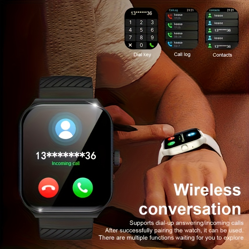 Montre connectée d'appel vocal TFT de 1.44 pouces pour hommes et femmes