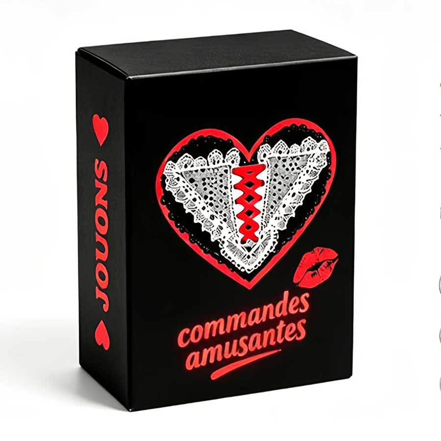 TEMU Nouveau jeu de cartes de fête pour couples français, lot de 50 cartes avec des sur le thème des couples. Un jeu de cartes de loisirs amusant et