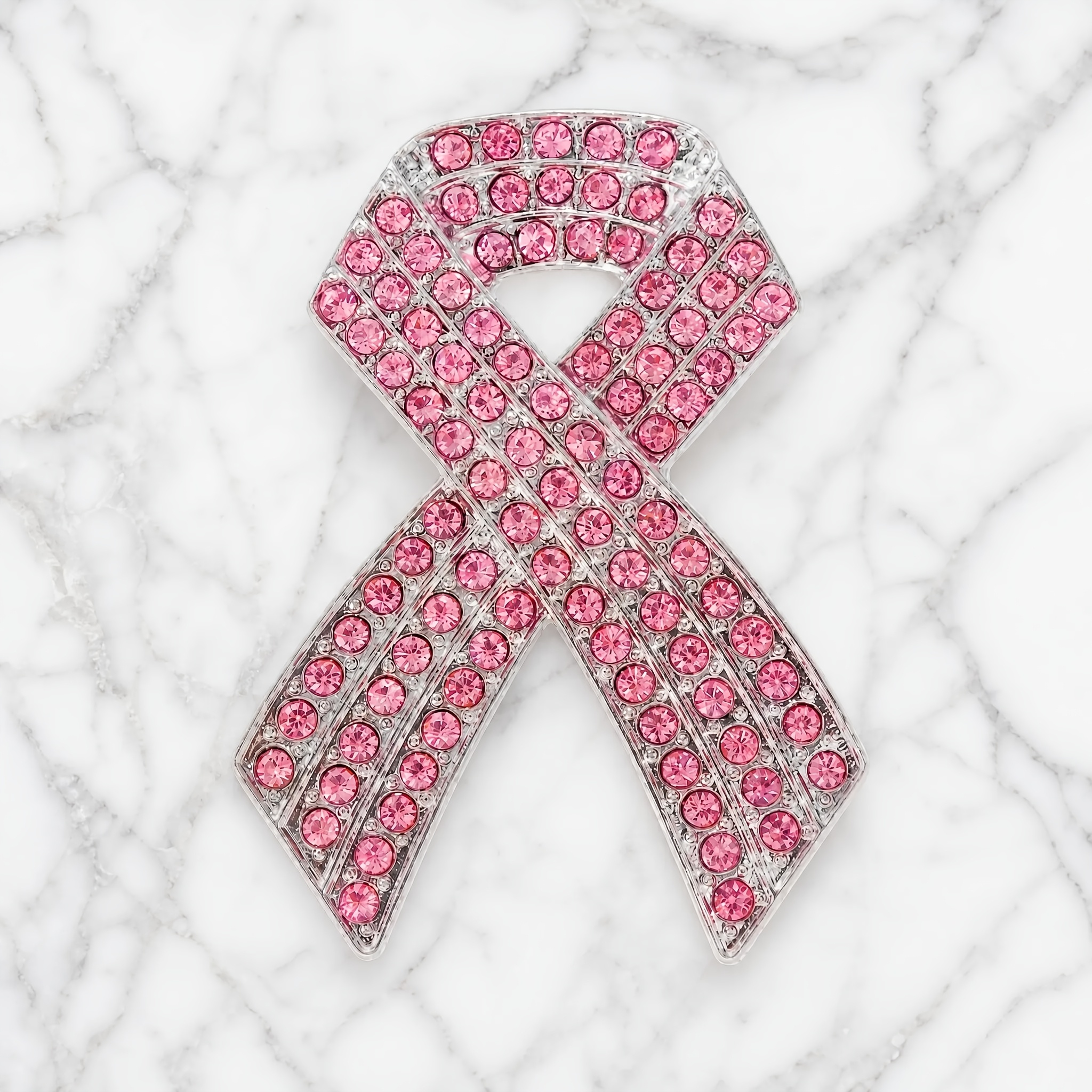 TEMU Broche polyvalente toutes saisons avec strass intégraux, dégradé rose, bretelles croisées et étiquette facile à poser, idéale pour de navetteur,