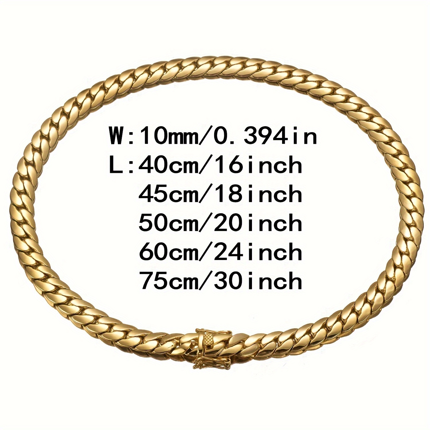 2pcs   18k gold plated hip hop jewelry stainless steel men 10mm cuban link chain whip necklace bracelet set details 2