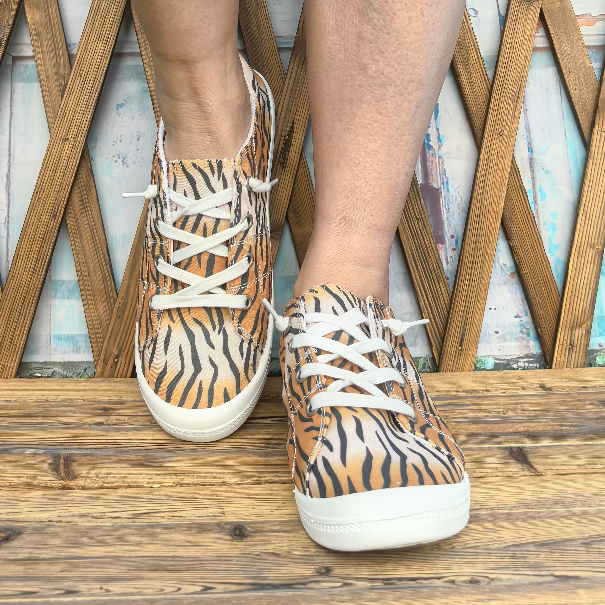 zapatillas sin cordones estampado tigre mujer zapatos Temu Spain