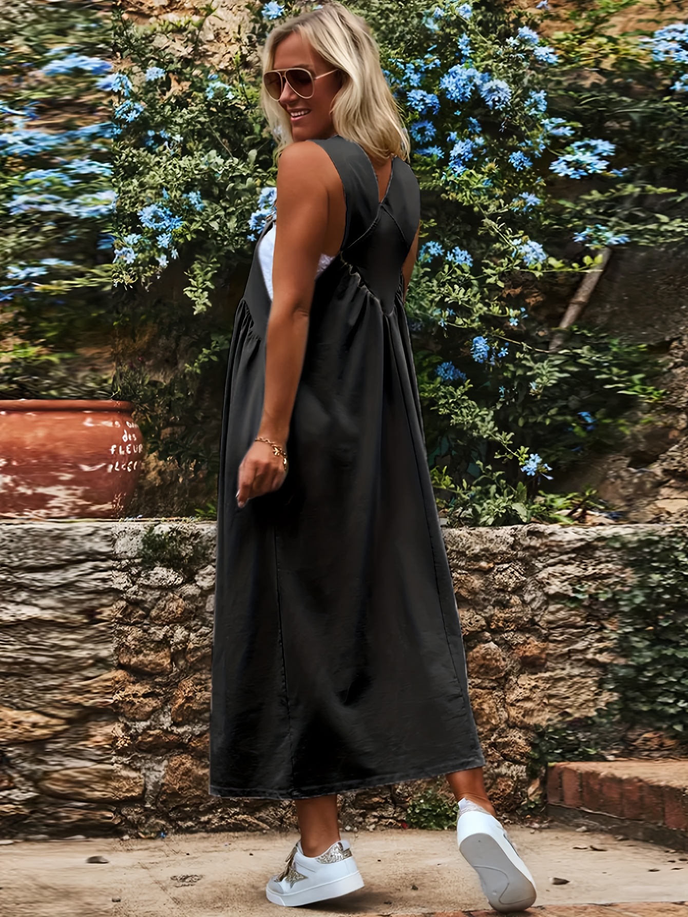 women's plus size elegant black sleeveless dress casual Temu