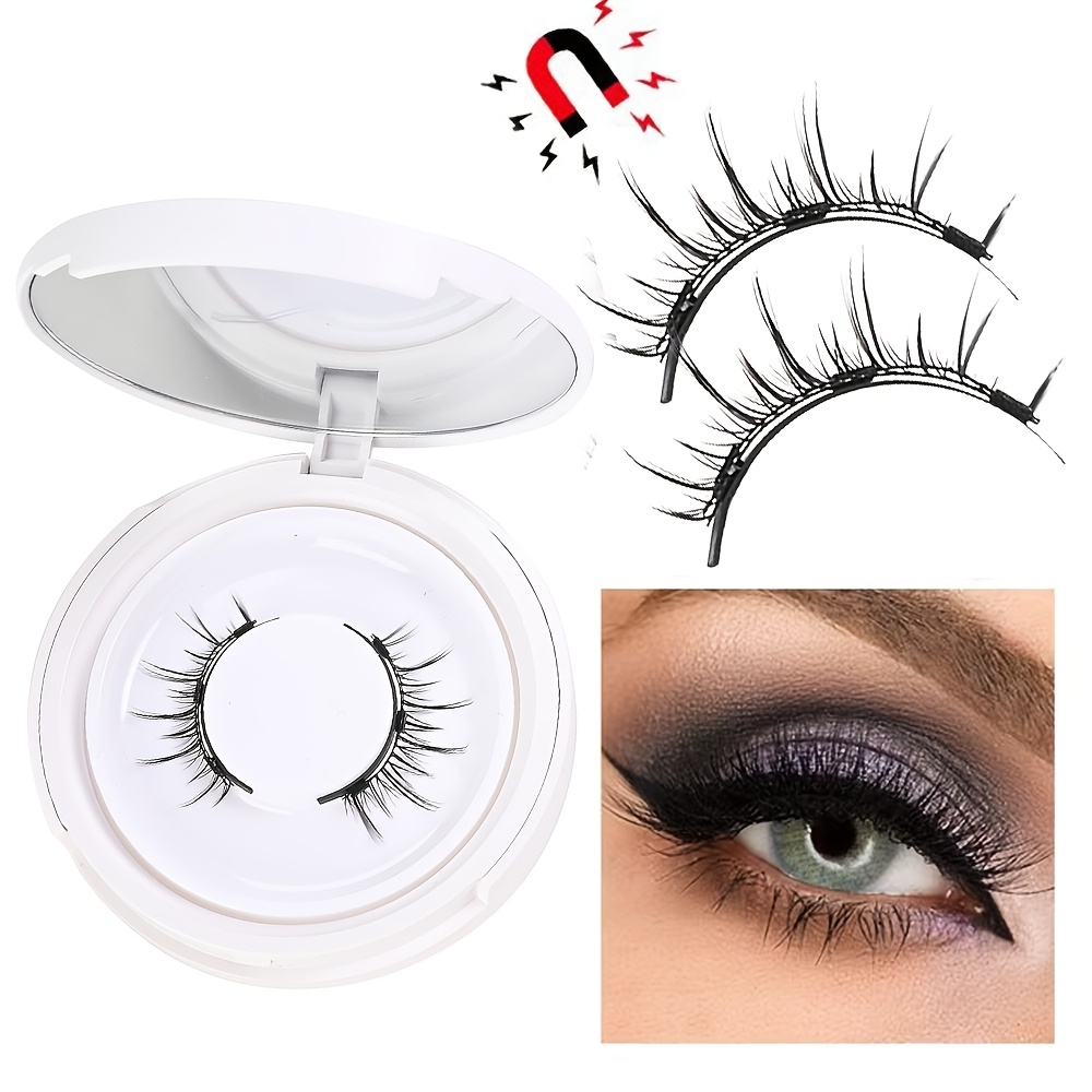 

Magnetic False Eyelashes Set - 1 Pair, Reusable Natural & Anime Mixed Styles, Ultra-thin 0.07mm, C-, Easy Application With Matching Tweezers, Beginners & Cosplay