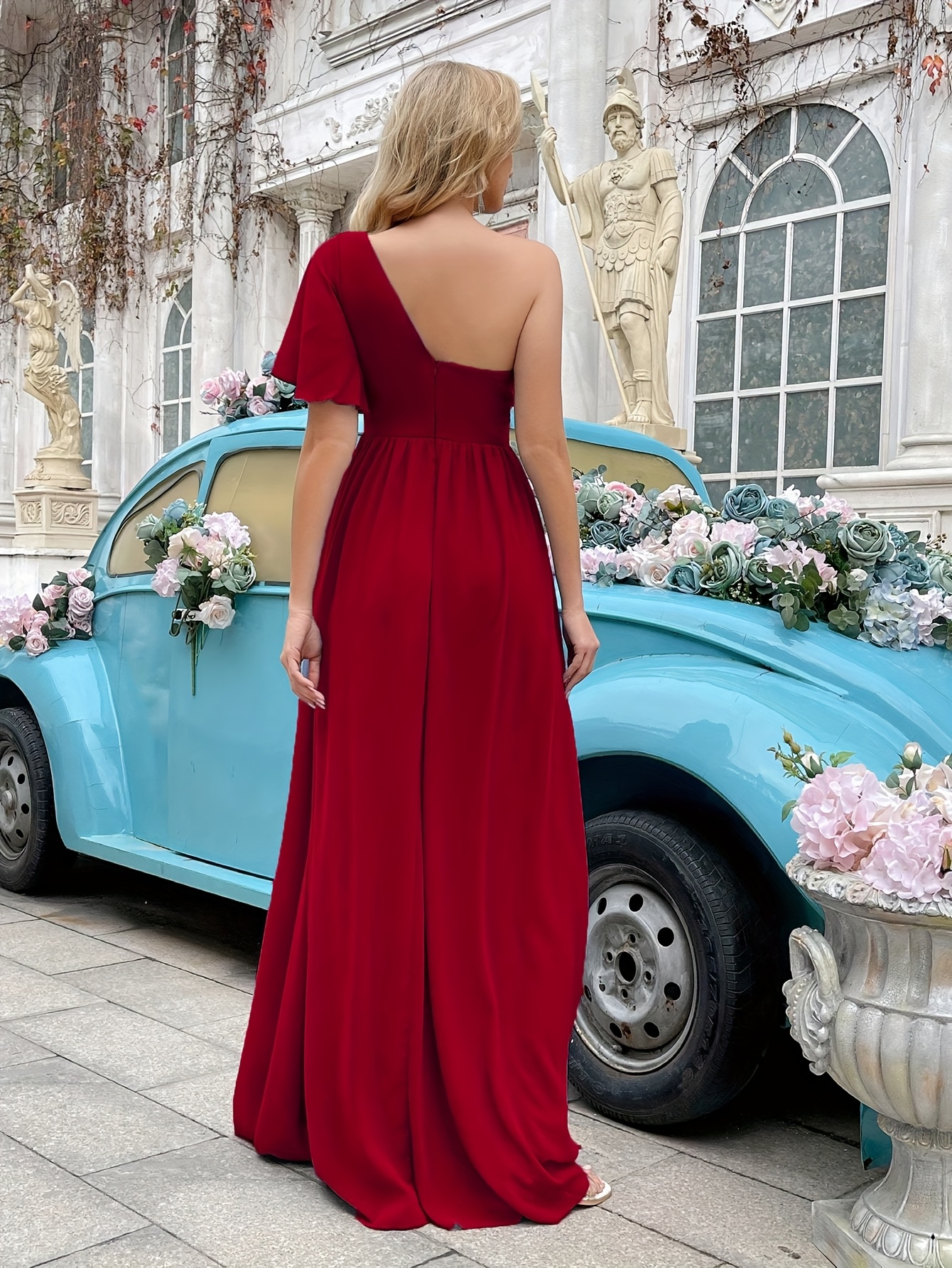 bridesmaid dress colors for september wedding Halter-Neck Sheath Wedding Dress With Open Back And Pearl Buttons main image 0