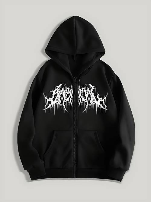 boys graphic hooded zip up sweatshirt for teenager