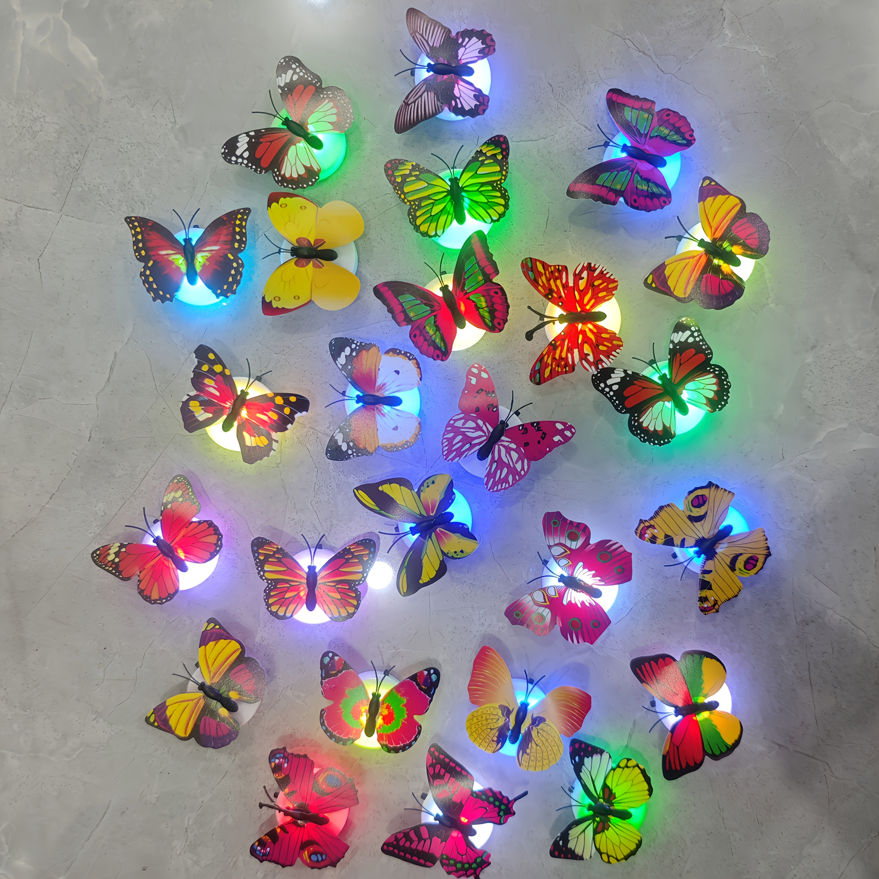 TEMU 30pcs Of Led Decorations For Night Lights, 3d Stickers For Wall Lights, Garden Parties, Weddings, Living Rooms, Decorations, Party, Wedding,