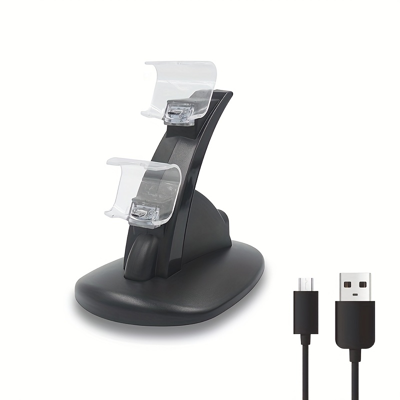 TEMU Зарядна станція для контролерів iplay PS4PS4 ProPS4 Slim з подвійною USB зарядкою та підсвічуванням  Сумісна з PS4PS4 ProPS4 Slim зарядка