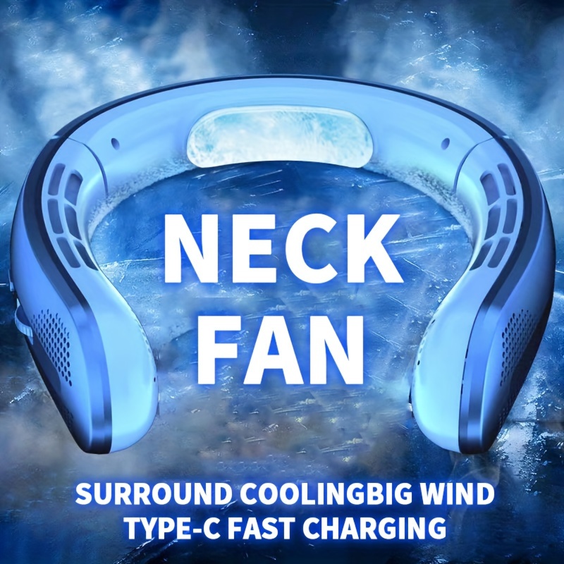 

Neck Fan 100 Speed Hands-free Bladeless Fan Rechargeable Battery Personal Usb Fan, Durable, With Led Screen Cooling Fan, Suitable For Gifts
