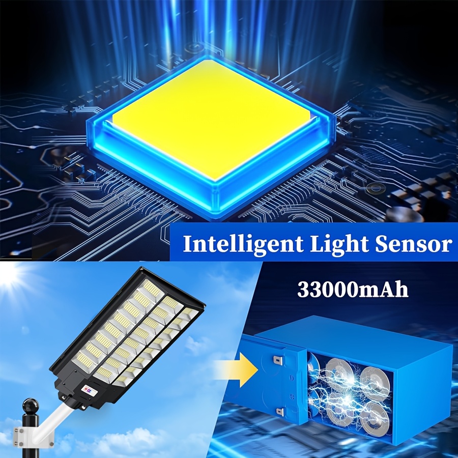 Solar Lights Outdoor for Outside, IP65 Street Lights Outdoor, Battery level indicator, 6500K Dusk to Dawn Solar Security Flood Lights Motion Sensor with Remote Control for Parking lot, 1 Pack