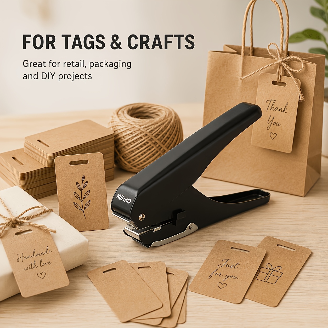 TEMU Handheld Long-hole Punch, Suitable For Id Cards, Card Sleeves, Pvc Cards, Paper Gift Tags, Luggage Tags, Tags, Lanyard Holes, Office, Retail
