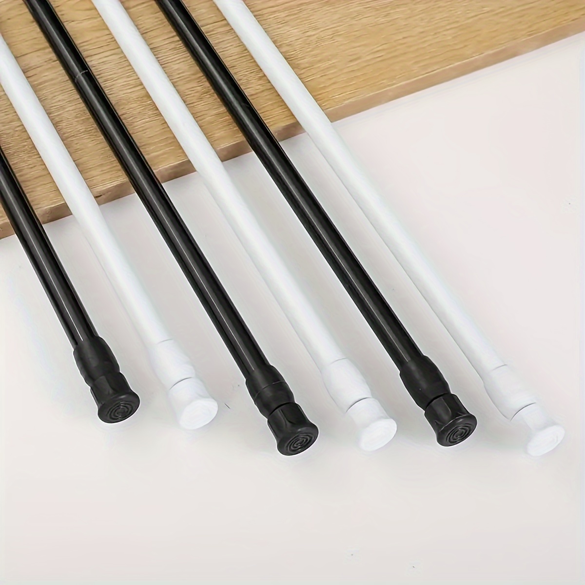AIZESI No Drilling Spring Tension Curtain Rods - No Drill Adjustable ...