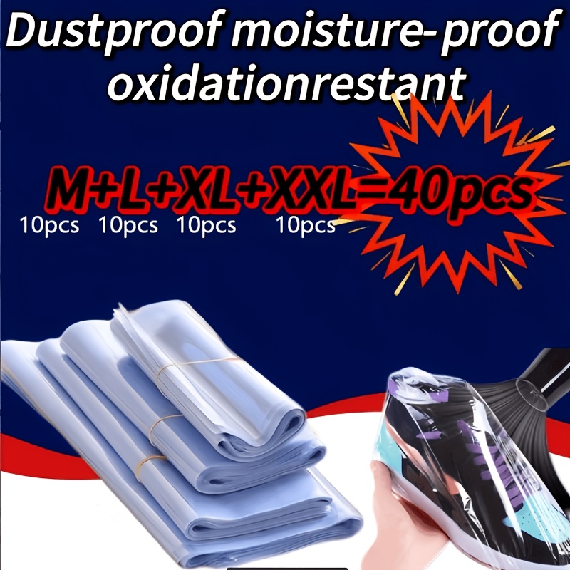 TEMU M-l-xl-xxl 4 Sizes, 10pcs Each, Totaling 40pcs. Transparent Pvc Heat Shrink Bags, Dustproof, Moisture-proof, And Oxidation-proof. Extra-large