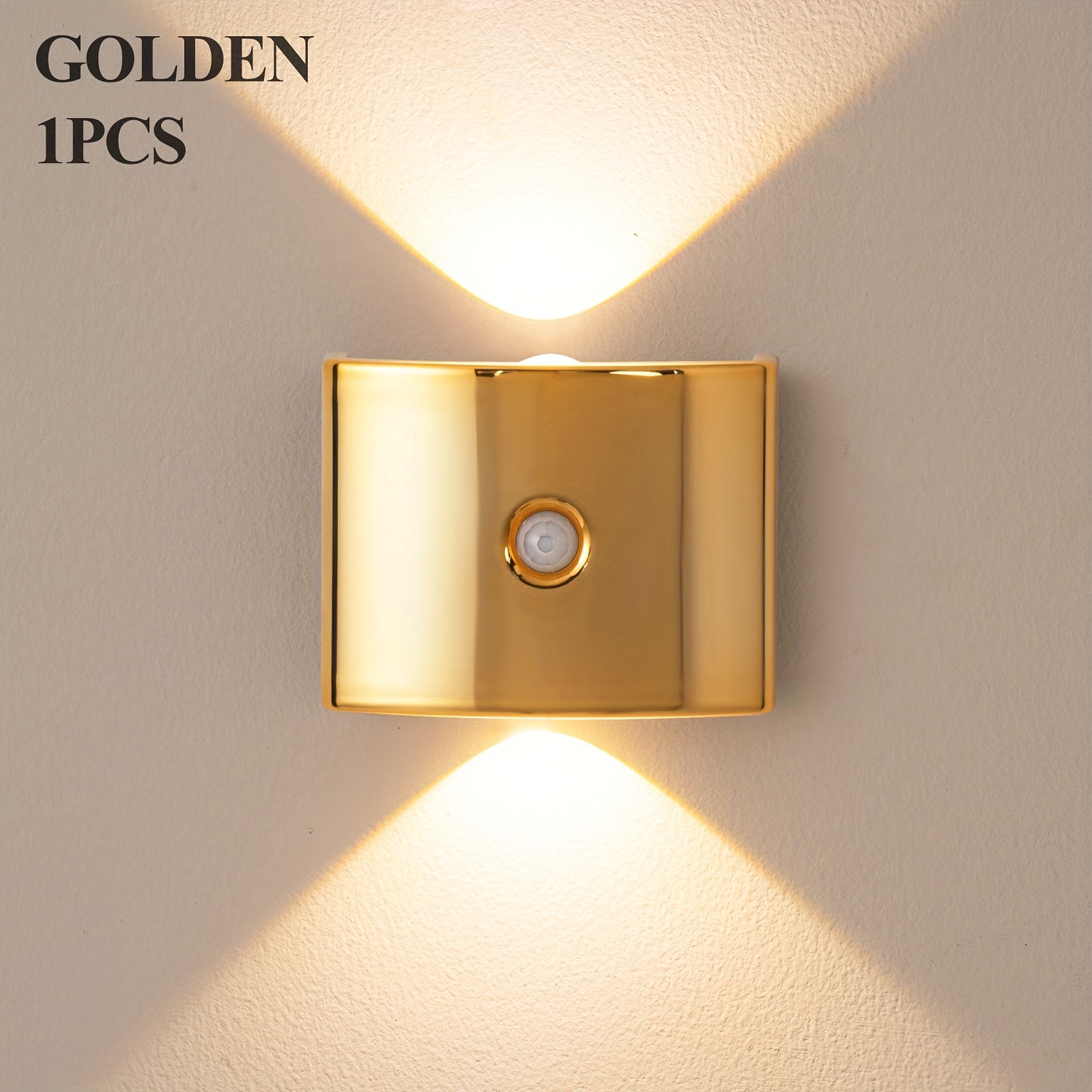 E-shop Intelligente LED-Wandlampe mit Bewegungssensor USB-Ladefunktion, Gold/Silber Sensor-Nachtlicht, Verstellbare 3 Beleuchtungsmodi, LED-Lampe mit