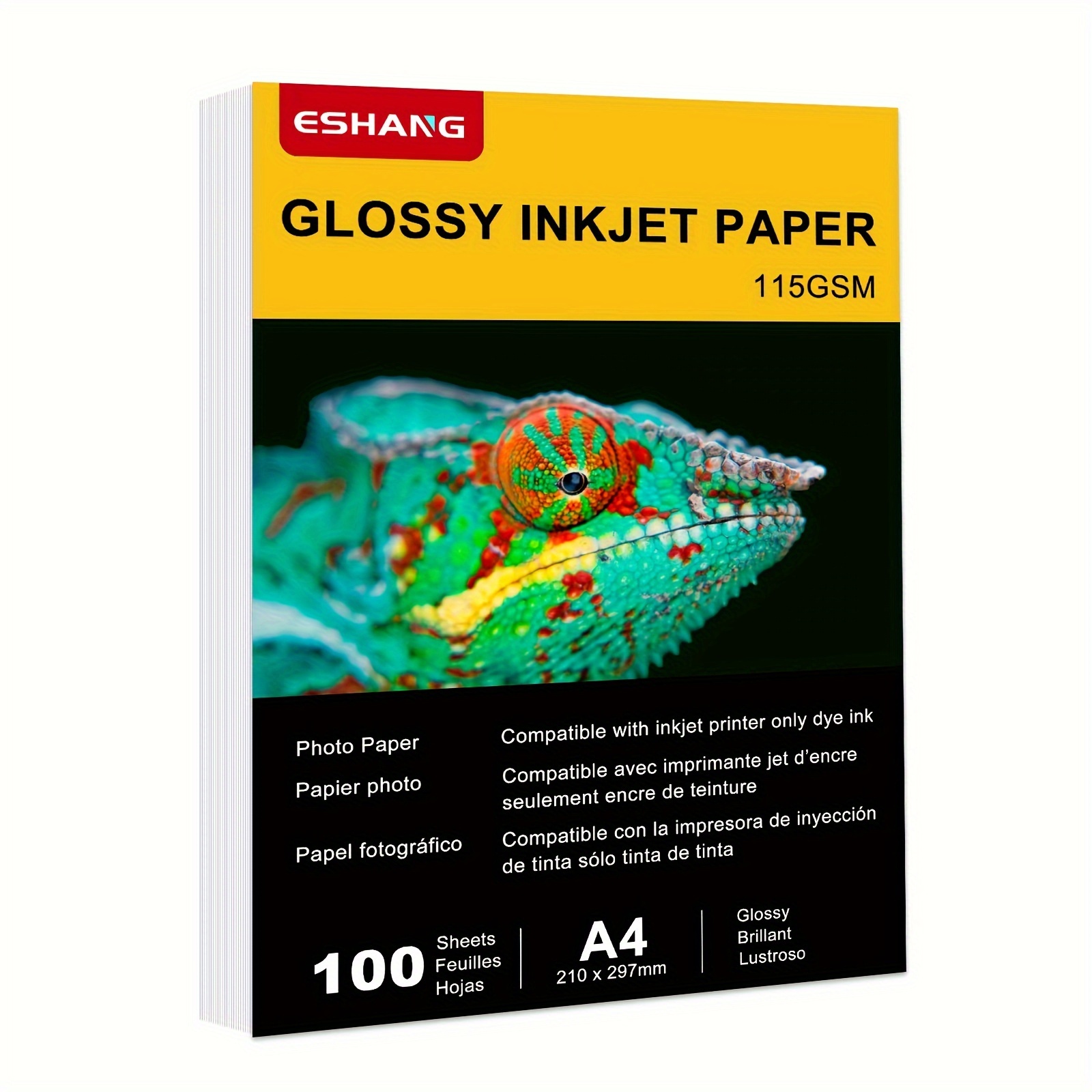 

A4 Premium Glossy Inkjet Paper, 8.3x11.7", 100 Sheets - Recyclable, High-quality Print For Inkjet Printers, 115gsm Printer Paper Printer Ink Cartridges