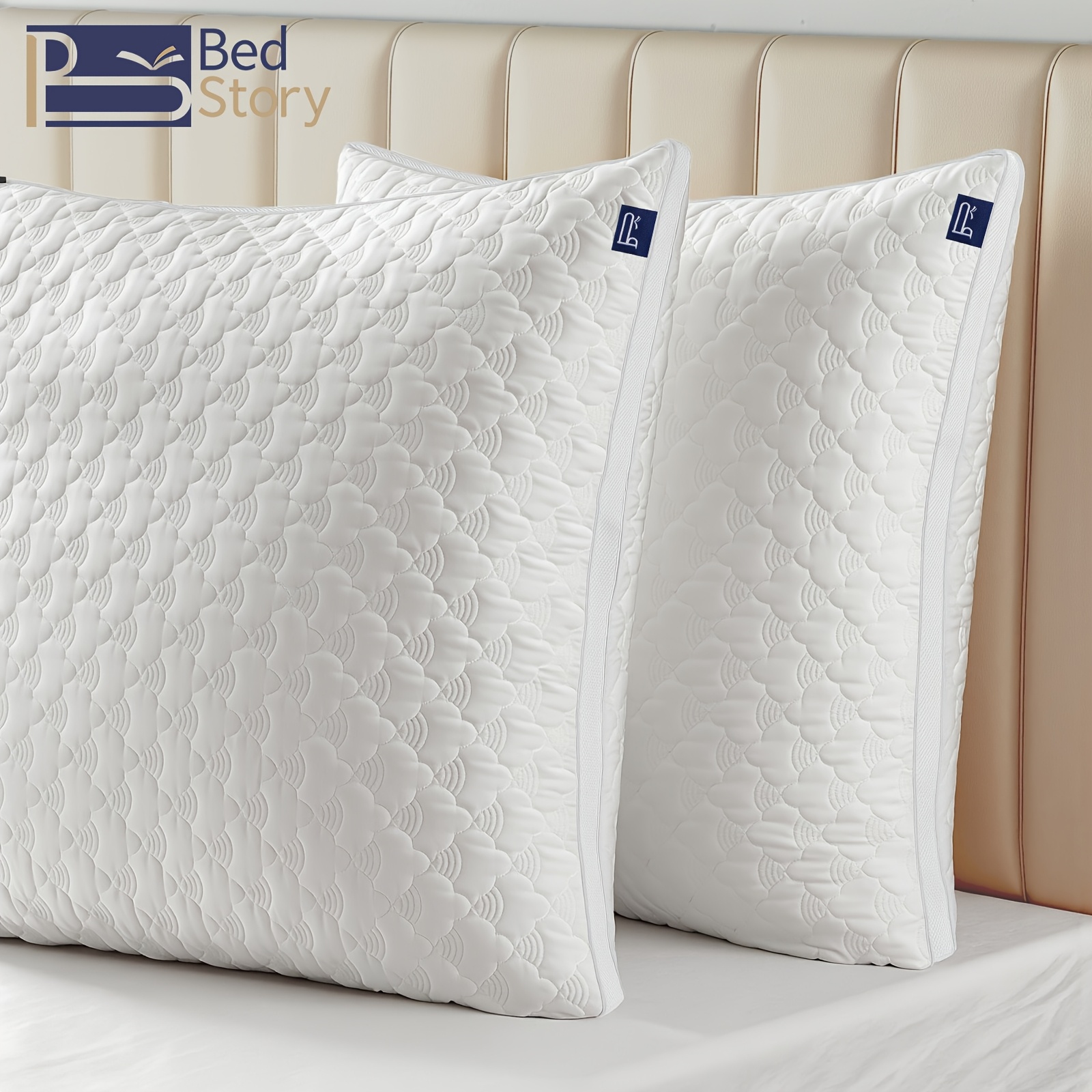 E-shop BedStory 2er Set Kissen, 80x80cm oder 40x80cm, mit Reißverschluss, Mikrofaser-Kissen, höhenverstellbar, atmungsaktiv, waschbar, weich stützend,