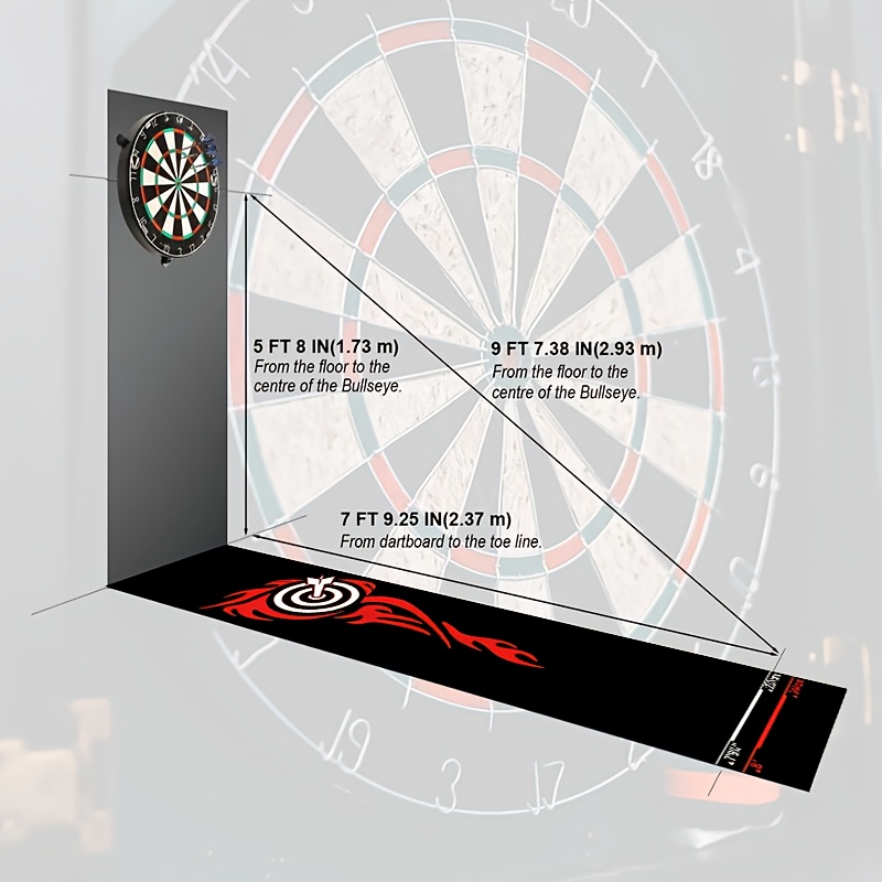 1 Professional Dart Pad | Dart Mat for Steel and Soft Darts, Complete with Throwing Line, Protective Floor and Dart Tip, Dart Additions, Polyester Fiber