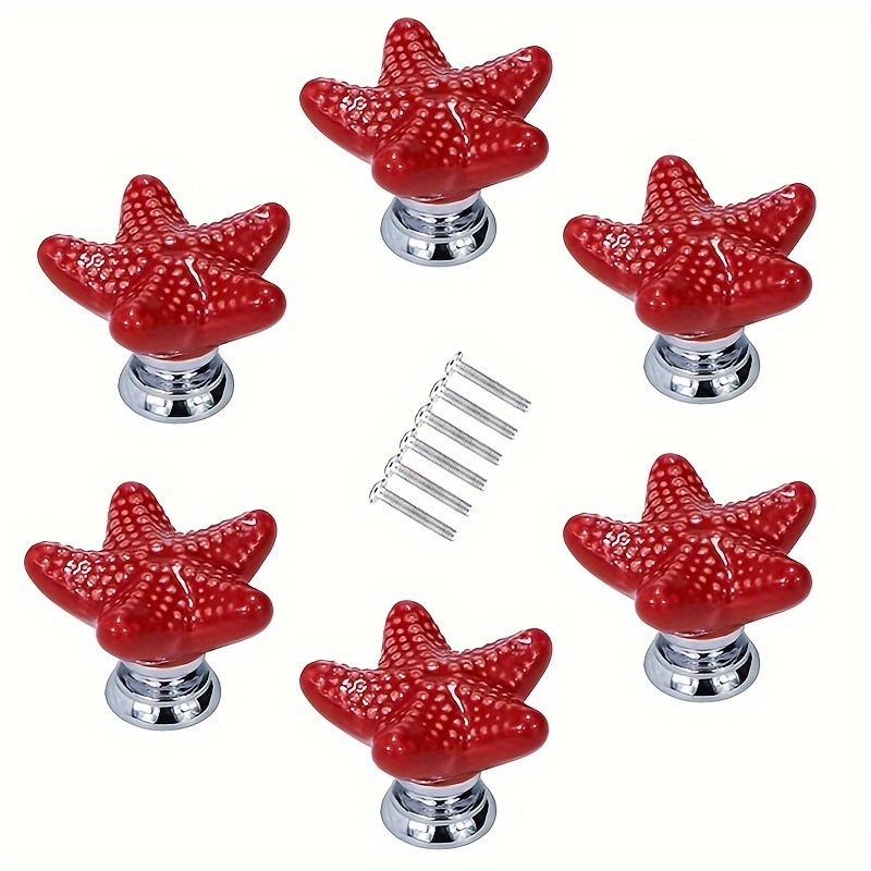 6pcs ceramic drawer pulls suitable coastal dressers - Temu