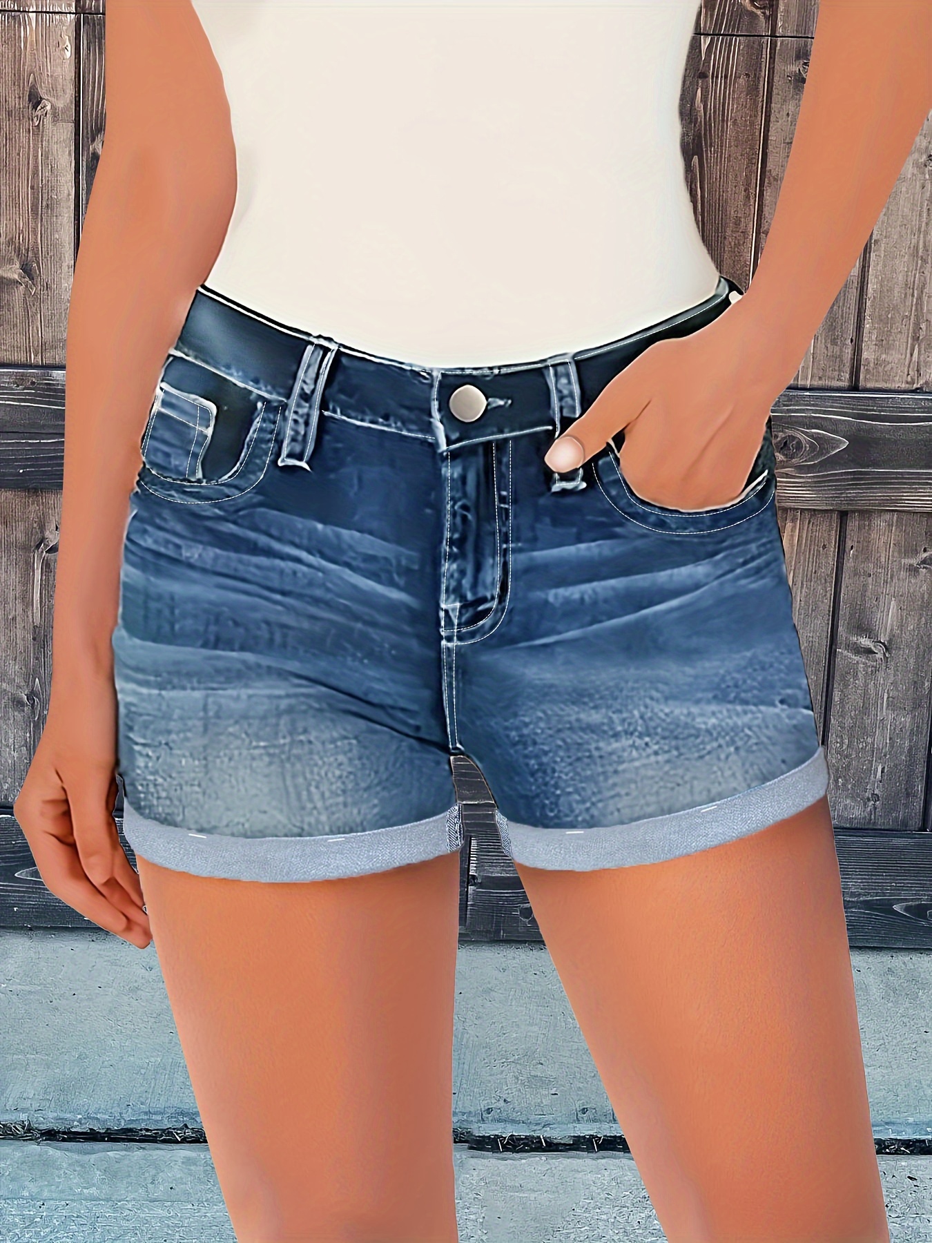 High waisted jean shorts vintage plus size best sale